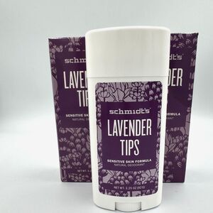 Schmidt's Lavender Tips Sensitive Skin Natural Deodorant‎ Stick 3.25 oz Lot Of 2